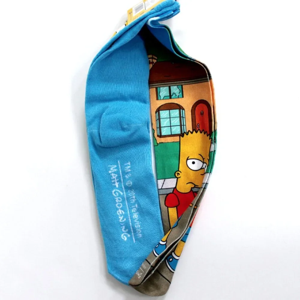 The Simpsons Bart and Homer Simpsons 2 Pair Crew Socks